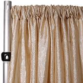 *FR* Extra Wide Crushed Taffeta "Tergalet" Drape Panel by Eastern Mills 9ft Wide w/ 4" Sewn Rod Pocket - Champagne