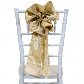 DecoStar™ 9" Satin Flower Chair Accent - Champagne