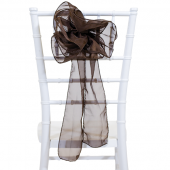 DecoStar™ 9" Sheer Flower Chair Accent - Chocolate Brown