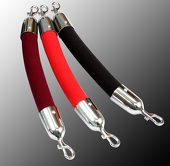 Velour Stanchion Roping W/ Hook Ends - Variety of Finishes and Colors