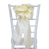 DecoStar™ 9" Crushed Taffeta Flower Chair Accent - Ivory