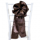 DecoStar™ 9" Satin Flower Chair Accent - Dark Brown