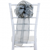 DecoStar™ 9" Sheer Flower Chair Accent - Dark Silver