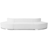 Titan Series Leather Reception Configuration Style "J" 3 Pieces "White"