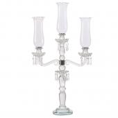 DecoStar™ 3 Arm Crystal Candelabra 31" W/ Clear Glass Votive Holders - PAIR of 2!