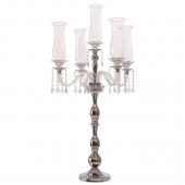 DecoStar™ 5 Arm Crystal Candelabra 39" in Silver