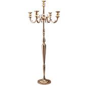 Decostar™ Candelabra 5 Arm Pillar Candle Holder 60½" - Gold