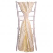 DecoStar™ Crushed Taffeta Single Piece Simple Back Chair Accent - Creme