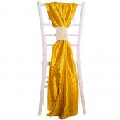 DecoStar™ Crushed Taffeta Single Piece Simple Back Chair Accent - Gold