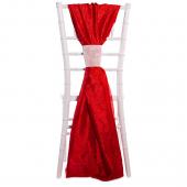 DecoStar™ Crushed Taffeta Single Piece Simple Back Chair Accent - Red