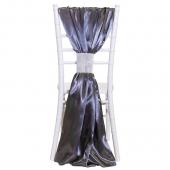 DecoStar™ Satin Single Piece Simple Back Chair Accent - Charcoal