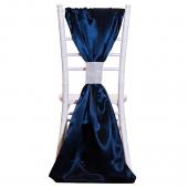DecoStar™ Satin Single Piece Simple Back Chair Accent - Navy Blue