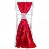 DecoStar™ Satin Single Piece Simple Back Chair Accent - Red