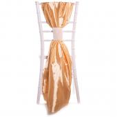DecoStar™ Taffeta Single Piece Simple Back Chair Accent - Champagne