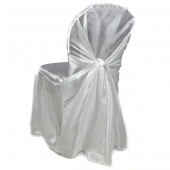 Premium Taffeta (Chameleon) Fabric Chair Cover By Eastern Mills in White - Universal Fit!
