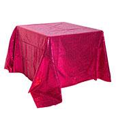 Square 90" x 90" Sequin Tablecloth by Eastern Mills - Premium Quality - Fuchsia