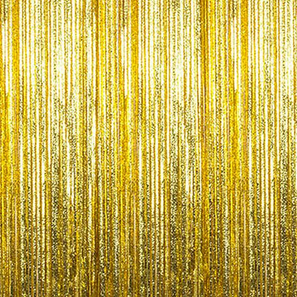 Gold Cracked Ice Fringe Curtain