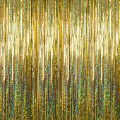 Gold - Holographic Fringe Curtain - Many Size Options