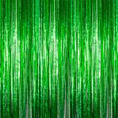 Green - Cracked Ice Fringe Curtain - Many Size Options