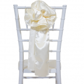 DecoStar™ 9" Satin Flower Chair Accent - Ivory