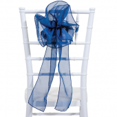DecoStar™ 9" Sheer Flower Chair Accent - Navy Blue
