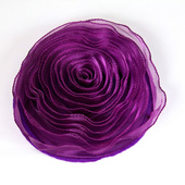 DISCONTINUED - DecoStar™ Pin-able Fabric Flower - Eggplant - Large