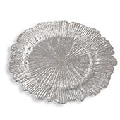 Plastic Reef Charger Plate 13" - Silver - 24 Pieces