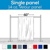 14 oz. Production Performance Polyester Velour by Eastern Mills - Sewn Drape Panel w/ 4" Rod Pockets - 50ft