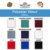 14oz. Production Performance Polyester Velour by the Yard - 60" Wide - Choice of Colors