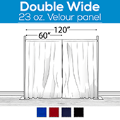 23 oz. Inherently Fire Retardant Polyester Velour - Double Wide (120") Sewn Drape Panel w/ 4" Rod Pockets - 10ft