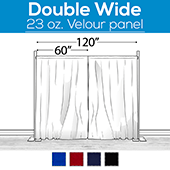 23 oz. Inherently Fire Retardant Polyester Velour - Double Wide (120") Sewn Drape Panel w/ 4" Rod Pockets - 14ft