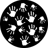 Handprints - Stock Gobo for Gobo Light Projectors - Choose your size!