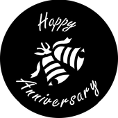 Happy Anniversary 2 - Stock Gobo for Gobo Light Projectors - Choose your size!