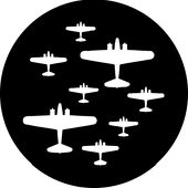 World War Planes 2 - Stock Gobo for Gobo Light Projectors - Choose your size!