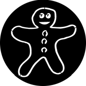 Gingerbread Man - Stock Gobo for Gobo Light Projectors - Choose your size!