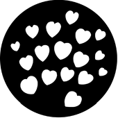 Hearts - Stock Gobo for Gobo Light Projectors - Choose your size!