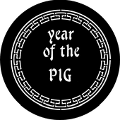 Year Of The Pig - Stock Gobo for Gobo Light Projectors - Choose your size!