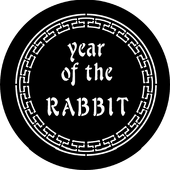 Year Of The Rabbit - Stock Gobo for Gobo Light Projectors - Choose your size!