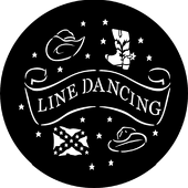 Line Dancing 1 - Stock Gobo for Gobo Light Projectors - Choose your size!