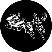 Santa and Sleigh - Stock Gobo for Gobo Light Projectors - Choose your size!