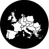 Europe - Stock Gobo for Gobo Light Projectors - Choose your size!