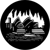 Sydney - Stock Gobo for Gobo Light Projectors - Choose your size!