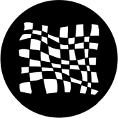 Chequered Flag 3 - Stock Gobo for Gobo Light Projectors - Choose your size!