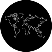 The World Outline - Stock Gobo for Gobo Light Projectors - Choose your size!