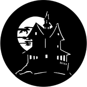 Haunted House - Stock Gobo for Gobo Light Projectors - Choose your size!