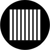 Jail Bars Vertical - Stock Gobo for Gobo Light Projectors - Choose your size!