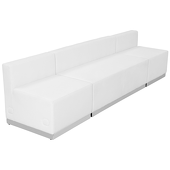 Titan Series Leather Reception Configuration Style "F" 3 Pieces "White"