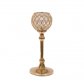 DecoStar™ Real Crystal Goblet/Candle Holder in Gold - 11.5"
