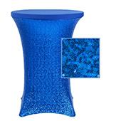 Perfect Fit Sequin Spandex Cocktail Table Cover 30"-32" Round - Royal Blue