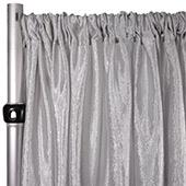 Extra Wide Crushed Taffeta "Tergalet" Drape Panel by Eastern Mills 9ft Wide w/ 4" Sewn Rod Pocket - Silver